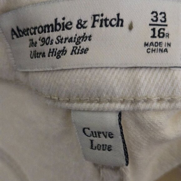 Abercrombie & Fitch 90's Straight Ultra High Rise Curve Love Carpenter Size 33 - Picture 5 of 6